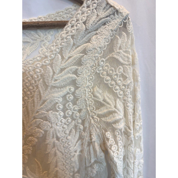 VTG Womens Lace Coquette Express Top Size S Embroidered Floral Dainty Feminine - Picture 5 of 16